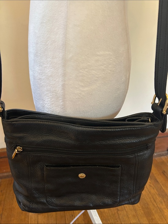 Stone & Co. Handbags - Stone & Co Classic Black Leather Crossbody Bag Gold Hardware EUC
